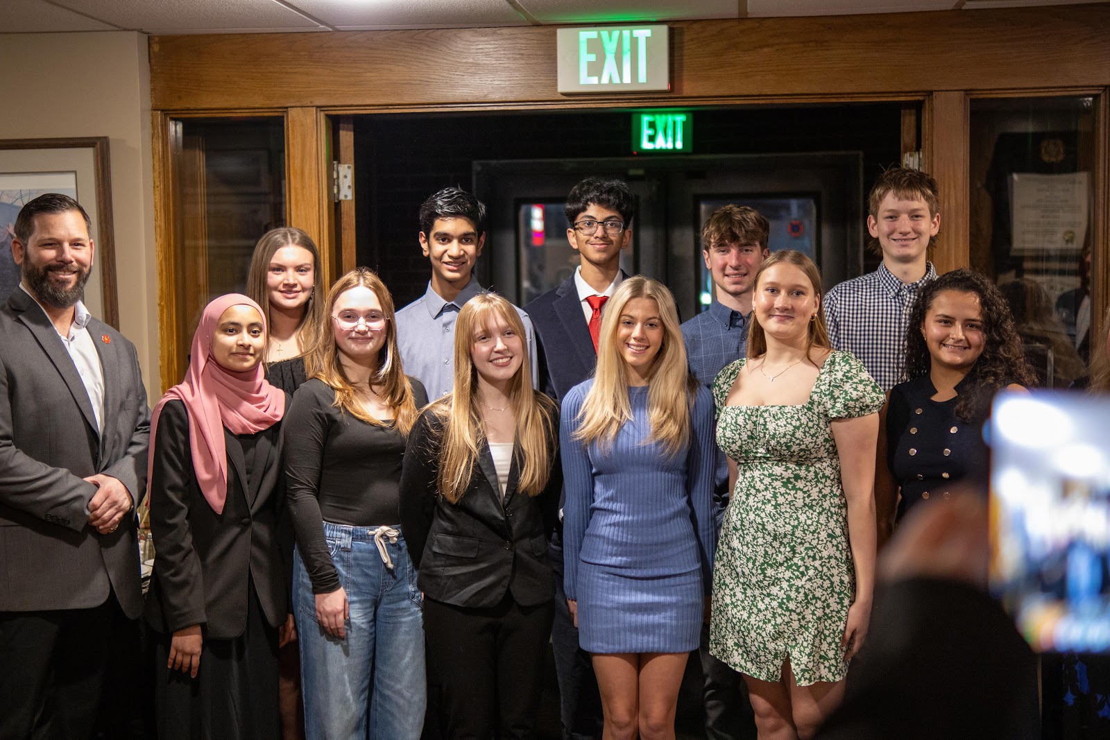Student honorees gather at a Post 5036 Voice of Democracy celebration